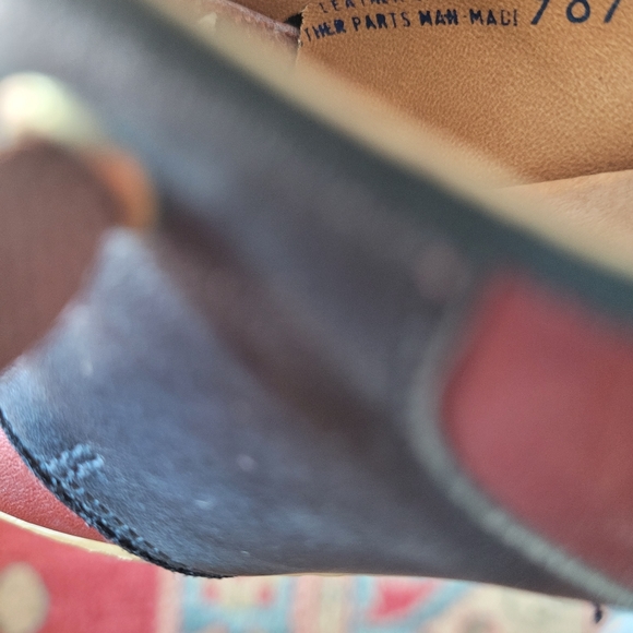 RARE VINTAGE 80s E.T. BUSTER BROWN SHOES NAVY BLUE AND BURGUNDY - Picture 7 of 7